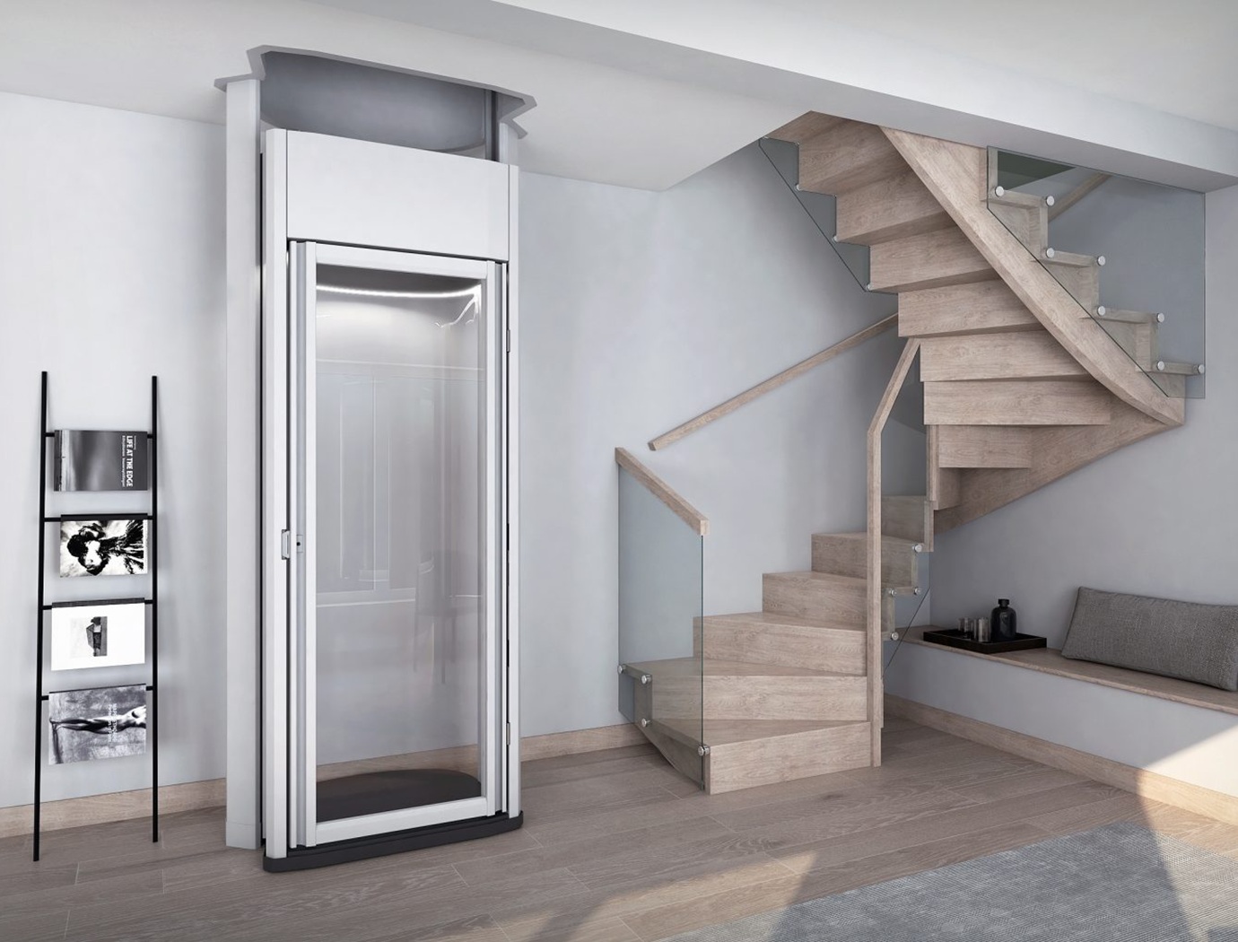 compact home lift interior EMB100 by Barduva
